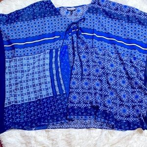 Allison Brittney Plus Blue Sheer Top Size 2X